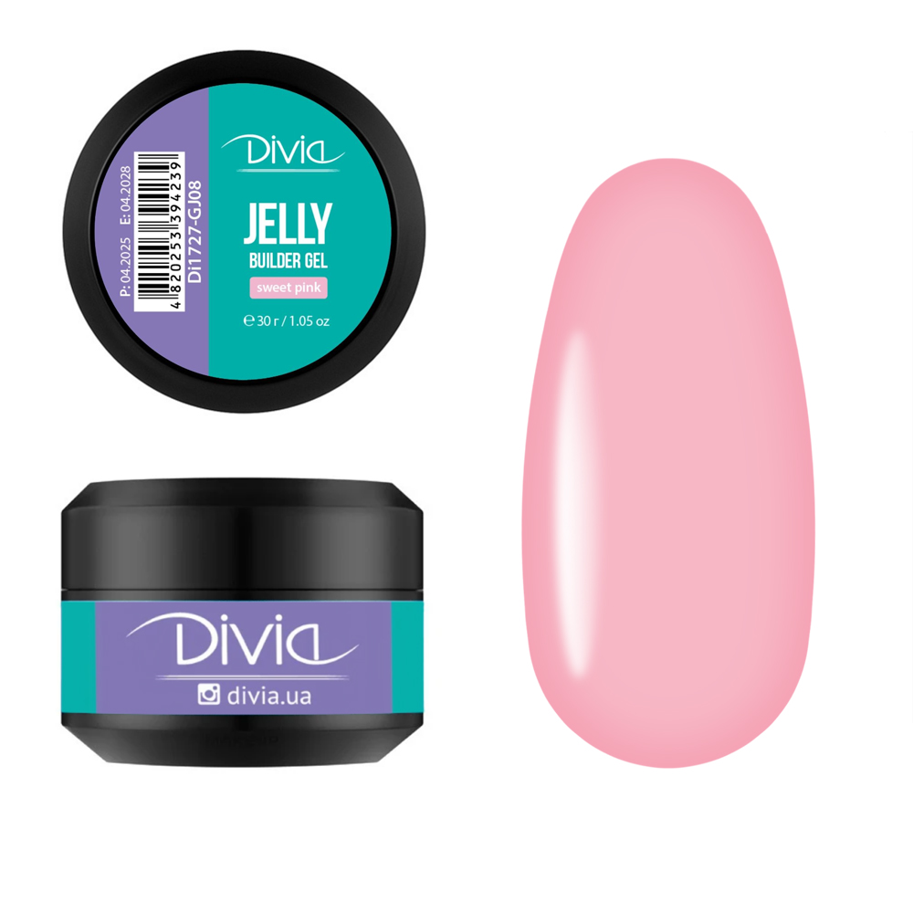 Гель для нарощування нігтів Divia "Jelly Builder Gel" - Di1727 (30 г) GJ08 - Sweet Pink (рожевий) Гель для нарощування нігтів Divia "Jelly Builder Gel" - Di1727 (30 г) GJ08 - Sweet Pink (рожевий)
