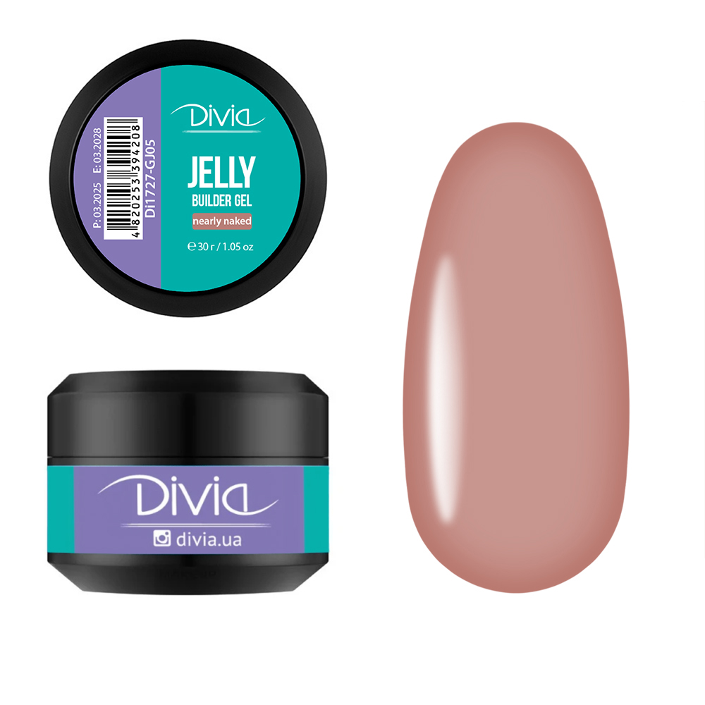 Гель для наращивания ногтей Divia "Jelly Builder Gel" - Di1727 (30 г) GJ05 - Nearly Naked (нюдовый) Гель для наращивания ногтей Divia "Jelly Builder Gel" - Di1727 (30 г) GJ05 - Nearly Naked (нюдовый)