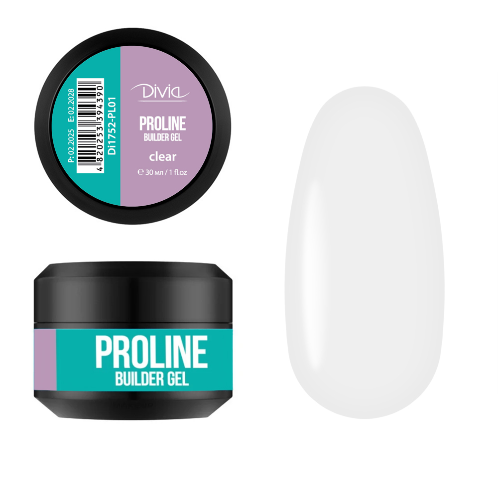 Гель будівельний Divia “ProLine Builder Gel“ Di1752 (30 г) PL01 - Clear (прозорий) Гель будівельний Divia “ProLine Builder Gel“ Di1752 (30 г) PL01 - Clear (прозорий)
