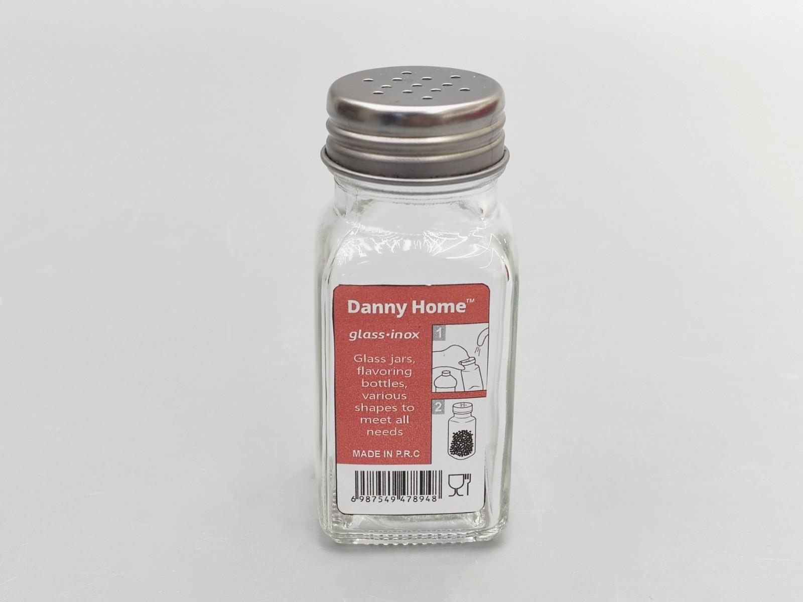 Скляна солонка-перечниця Danny Home з кришкою з нержавіючої сталі Скляна солонка-перечниця Danny Home з кришкою з нержавіючої сталі