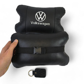 Набор подушек 2 шт. в авто Volkswagen из натуральной кожи, на подголовник в машину, автомобильная подушка. Изображение №8 Набор подушек 2 шт. в авто Volkswagen из натуральной кожи, на подголовник в машину, автомобильная подушка. Изображение №8