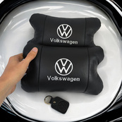 Набор подушек 2 шт. в авто Volkswagen из натуральной кожи, на подголовник в машину, автомобильная подушка. Изображение №11 Набор подушек 2 шт. в авто Volkswagen из натуральной кожи, на подголовник в машину, автомобильная подушка. Изображение №11