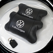 Набор подушек 2 шт. в авто Volkswagen из натуральной кожи, на подголовник в машину, автомобильная подушка. Изображение №12 Набор подушек 2 шт. в авто Volkswagen из натуральной кожи, на подголовник в машину, автомобильная подушка. Изображение №12
