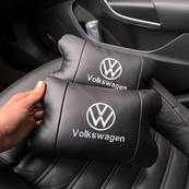 Набор подушек 2 шт. в авто Volkswagen из натуральной кожи, на подголовник в машину, автомобильная подушка. Изображение №13 Набор подушек 2 шт. в авто Volkswagen из натуральной кожи, на подголовник в машину, автомобильная подушка. Изображение №13