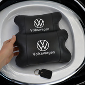 Набор подушек 2 шт. в авто Volkswagen из натуральной кожи, на подголовник в машину, автомобильная подушка. Изображение №15 Набор подушек 2 шт. в авто Volkswagen из натуральной кожи, на подголовник в машину, автомобильная подушка. Изображение №15