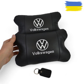 Набор подушек 2 шт. в авто Volkswagen из натуральной кожи, на подголовник в машину, автомобильная подушка. Изображение №22 Набор подушек 2 шт. в авто Volkswagen из натуральной кожи, на подголовник в машину, автомобильная подушка. Изображение №22