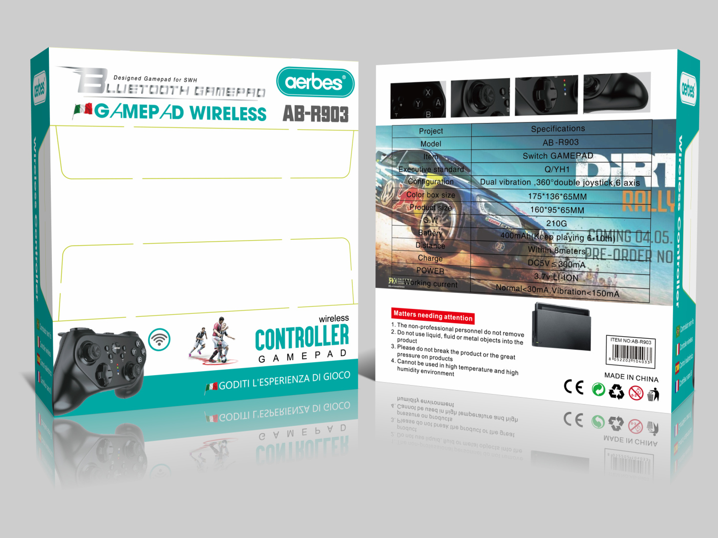 Бездротовий геймпад aerbes AB-R903 для Nintendo Switch, PC, Android Бездротовий геймпад aerbes AB-R903 для Nintendo Switch, PC, Android