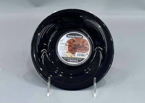 Тарілка плоска Danny Home чорна 17.5x1.5 см меламінова для подачі страв Тарілка плоска Danny Home чорна 17.5x1.5 см меламінова для подачі страв