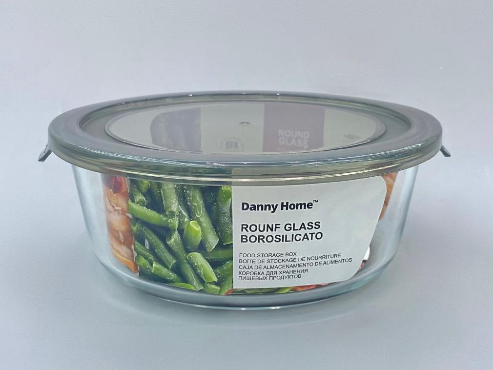 Стеклянный пищевой контейнер Danny Home круглый с крышкой боросиликатное стекло BFA Free Стеклянный пищевой контейнер Danny Home круглый с крышкой боросиликатное стекло BFA Free