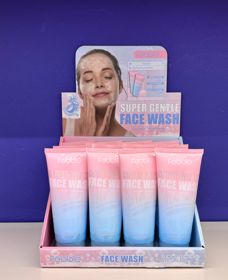 Пінка для вмивання зволожувальна з амінокислотами Febble Super Gentle, туба рожево-блакитна Пінка для вмивання зволожувальна з амінокислотами Febble Super Gentle, туба рожево-блакитна