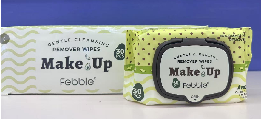 Салфетки для снятия макияжа Febble Make Up с ароматом авокадо, 30 шт Салфетки для снятия макияжа Febble Make Up с ароматом авокадо, 30 шт