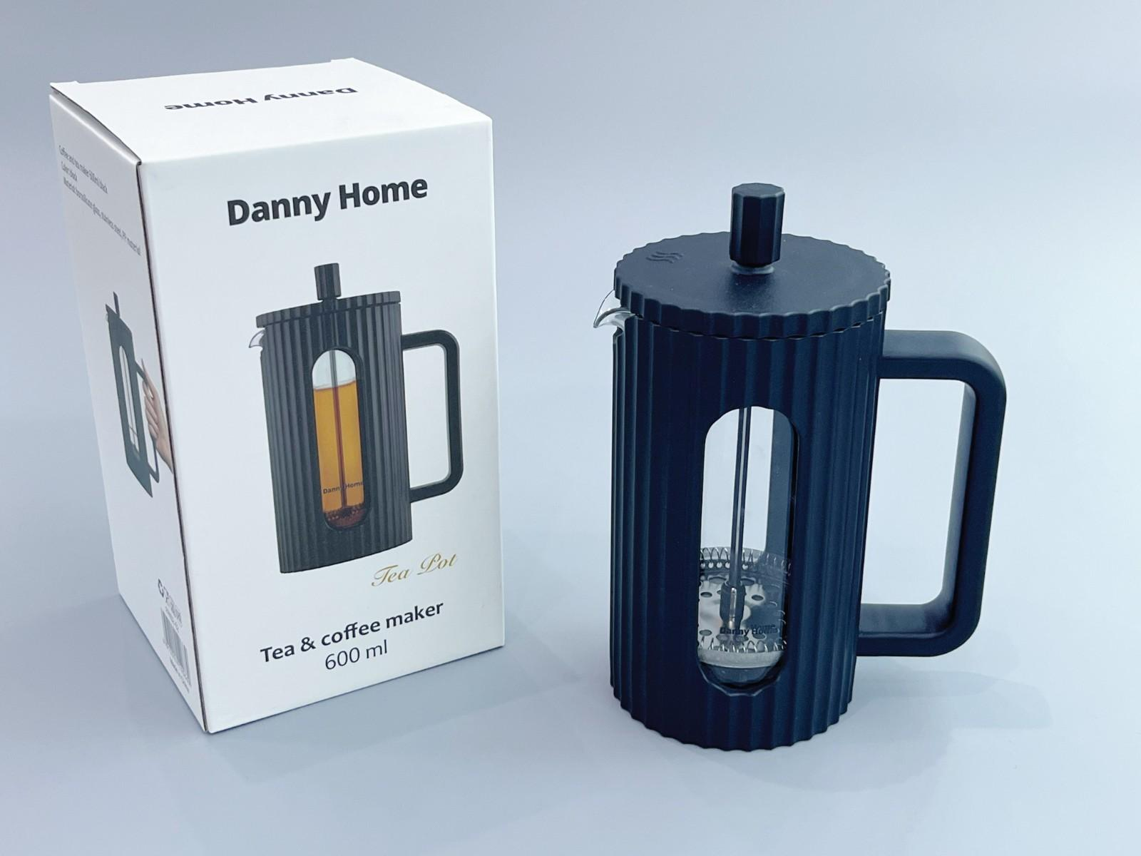 Френч-пресс Danny Home Tea Pot для чая и кофе 600 мл темно-синий с ребристым корпусом Френч-пресс Danny Home Tea Pot для чая и кофе 600 мл темно-синий с ребристым корпусом