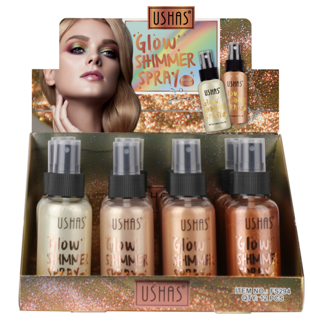 Жидкий хайлайтер для лица и тела USHAS Glow Shimmer Spray Жидкий хайлайтер для лица и тела USHAS Glow Shimmer Spray