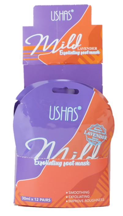 Маска-шкарпетки для педикюру відлущувальна USHAS Milk з лавандою Маска-шкарпетки для педикюру відлущувальна USHAS Milk з лавандою