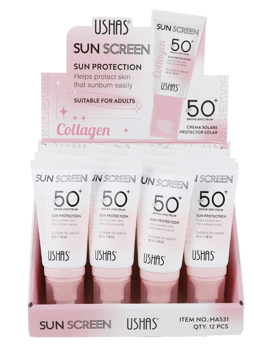Солнцезащитный крем охлаждающий SPF 50+ с коллагеном USHAS Солнцезащитный крем охлаждающий SPF 50+ с коллагеном USHAS