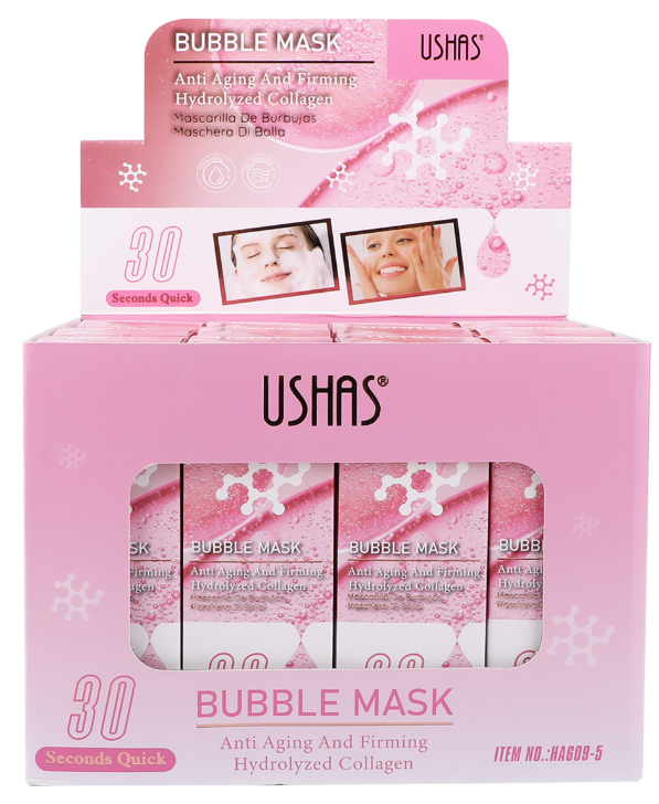 Кислородная пузырьковая маска для лица USHAS Bubble Mask, антивозрастная с коллагеном Кислородная пузырьковая маска для лица USHAS Bubble Mask, антивозрастная с коллагеном