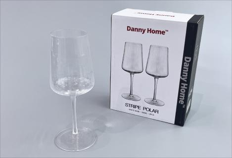 Набір келихів для вина Danny Home Stripe Polar з вертикальними ребрами 2 шт Набір келихів для вина Danny Home Stripe Polar з вертикальними ребрами 2 шт