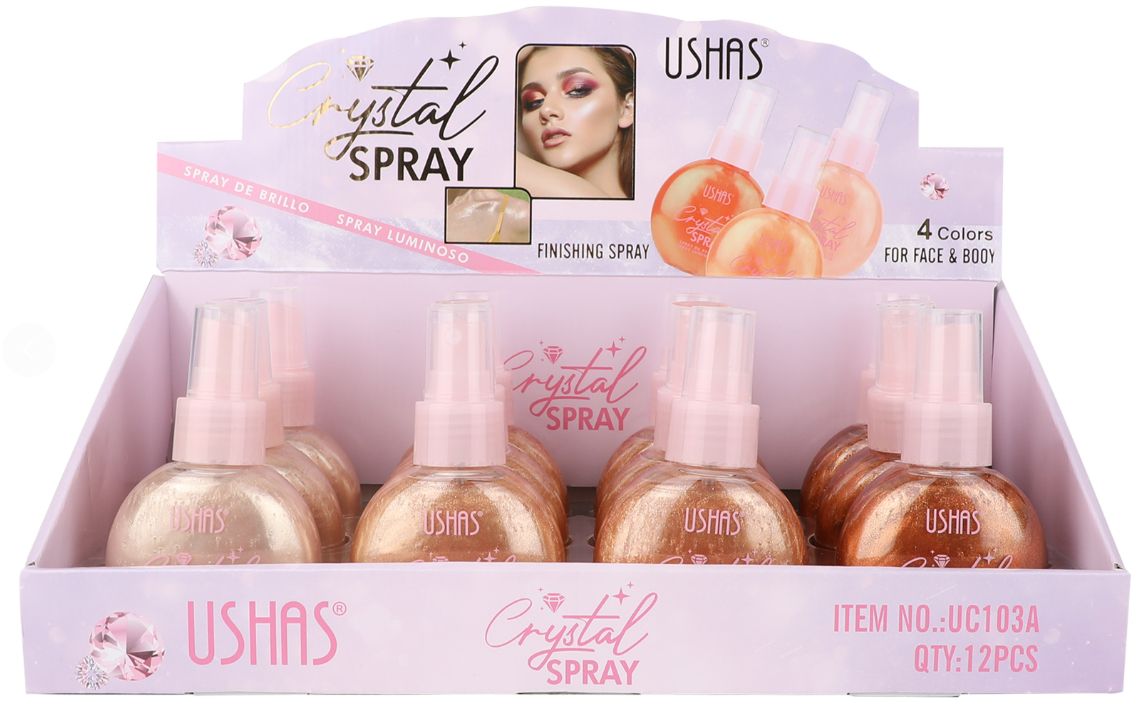 Спрей для фиксации макияжа с шиммером USHAS Setting Spray Спрей для фиксации макияжа с шиммером USHAS Setting Spray