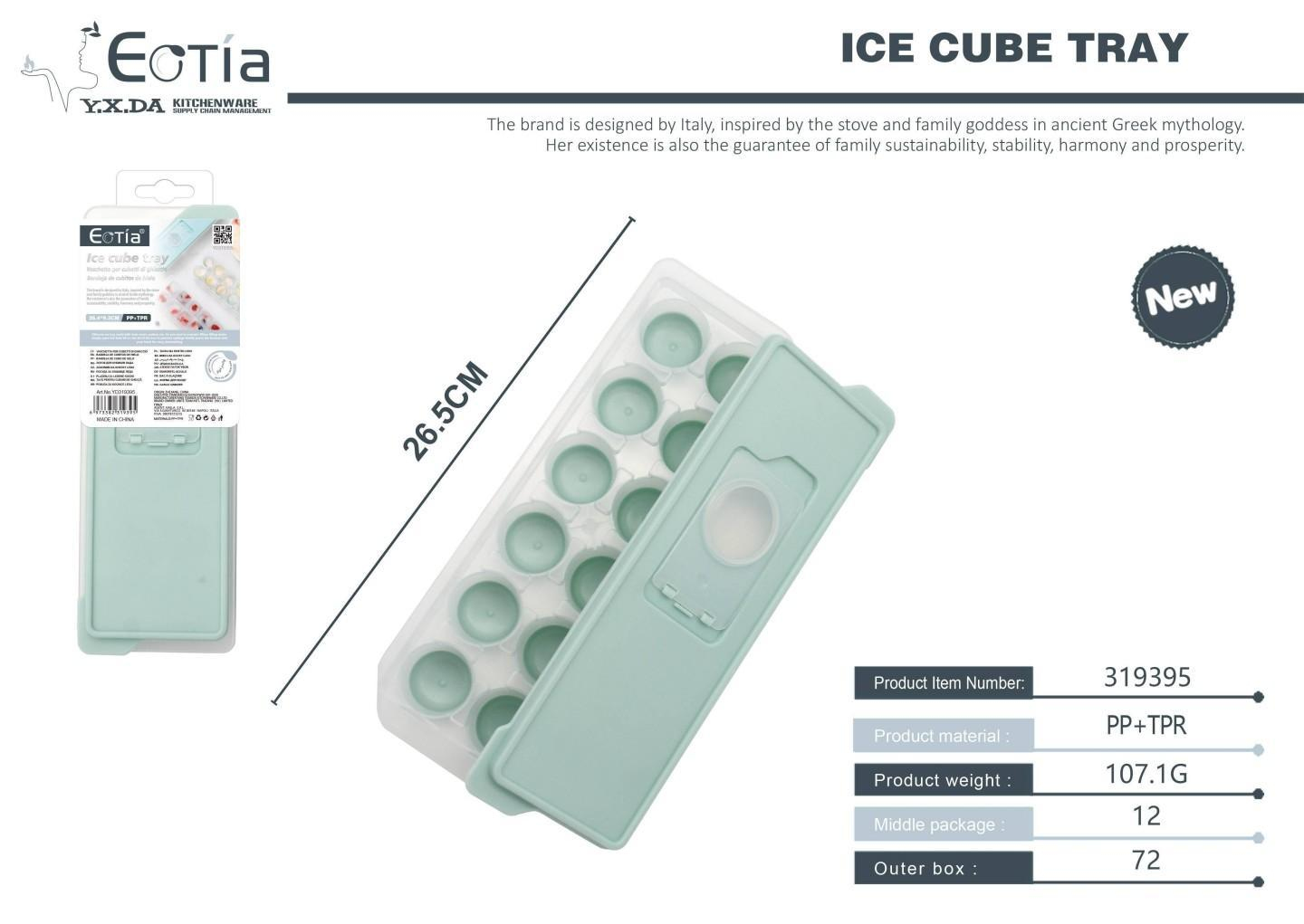 Форма для льоду з кришкою EoTia на 12 круглих кубиків Форма для льоду з кришкою EoTia на 12 круглих кубиків