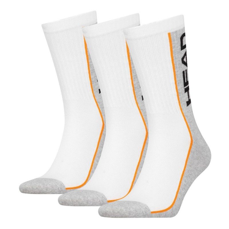 Носки Head Stripe Crew 3-Pack белый, серый Уни 35-38 Носки Head Stripe Crew 3-Pack белый, серый Уни 35-38
