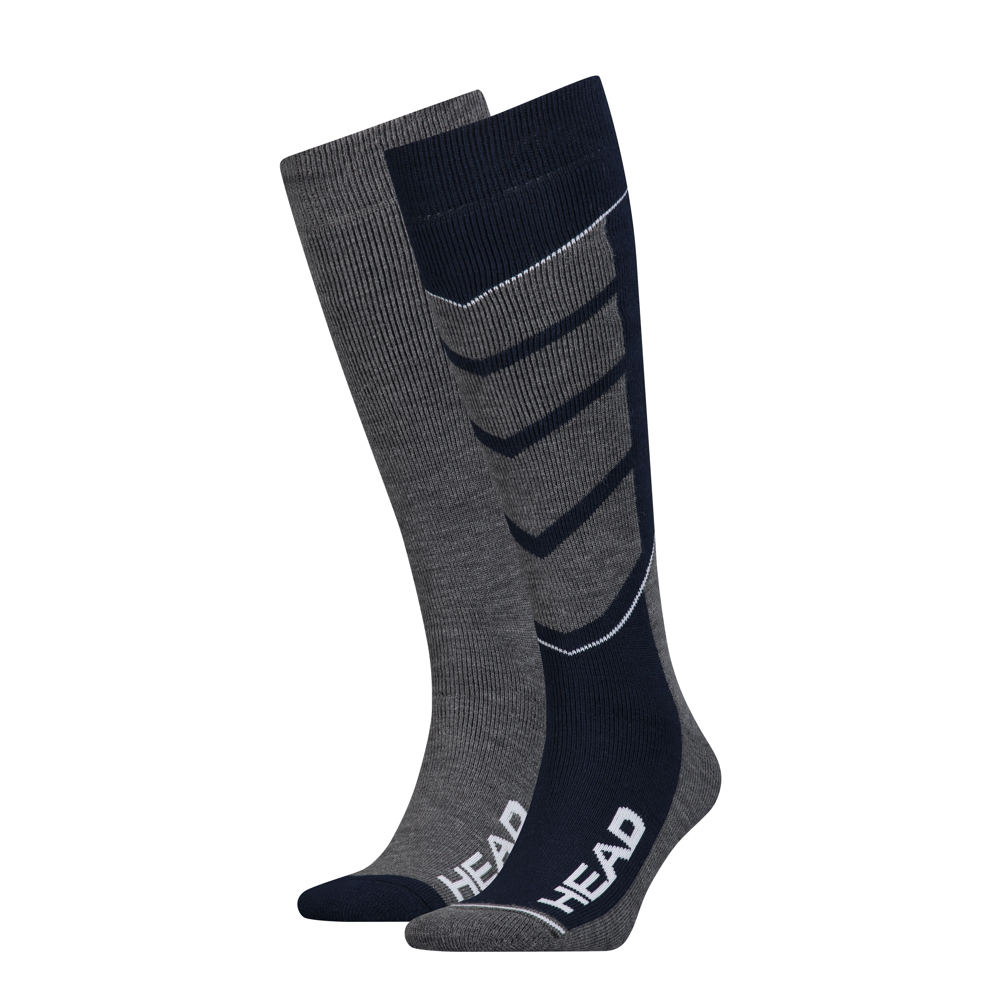 Носки горнолыжные Head UNISEX SKI V-SHAPE KNEEHIGH 2PPK синий, серый Уни 31-34 Носки горнолыжные Head UNISEX SKI V-SHAPE KNEEHIGH 2PPK синий, серый Уни 31-34