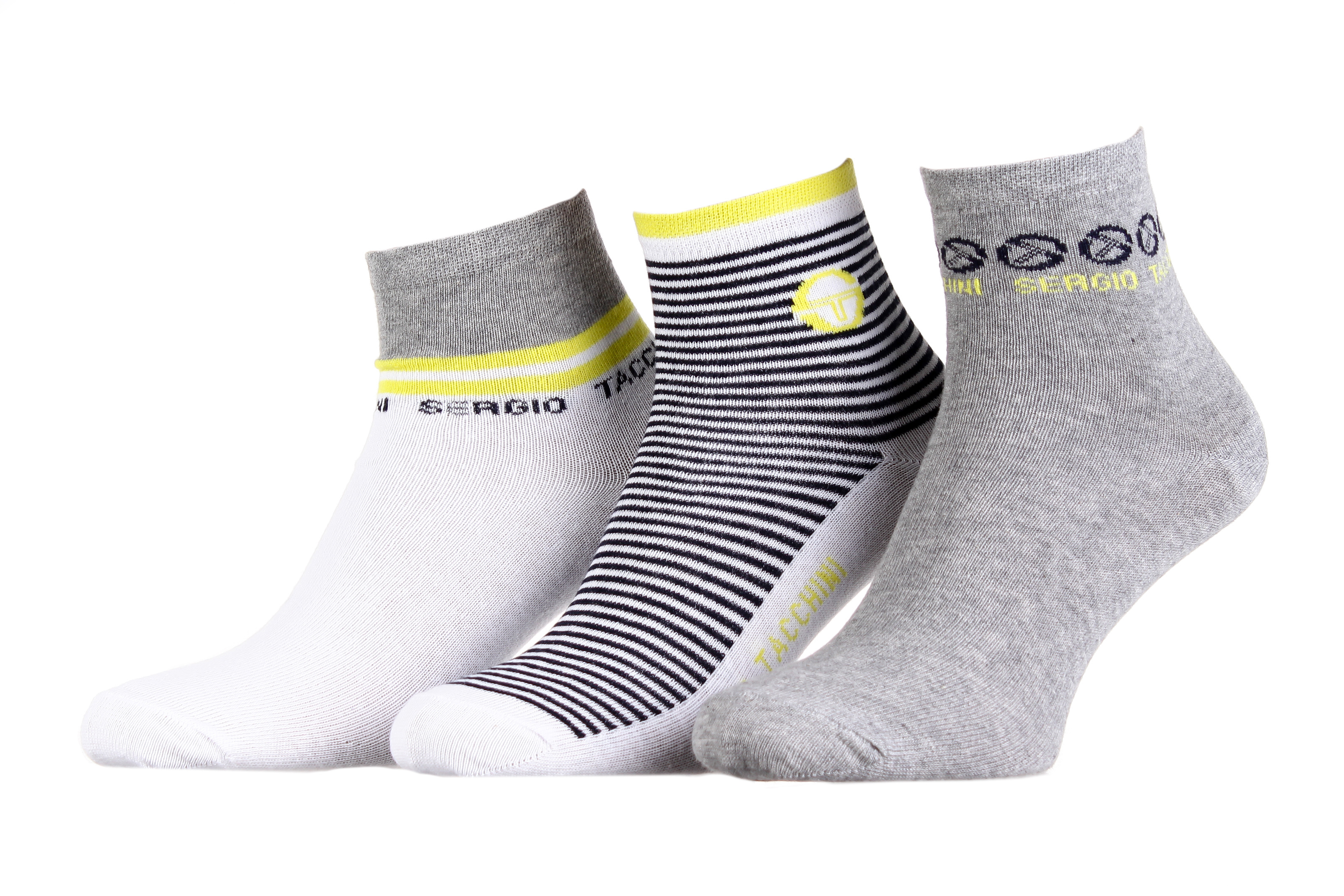 Носки Sergio Tacchini 3-pack желтый, серый Жен 36-41 Носки Sergio Tacchini 3-pack желтый, серый Жен 36-41