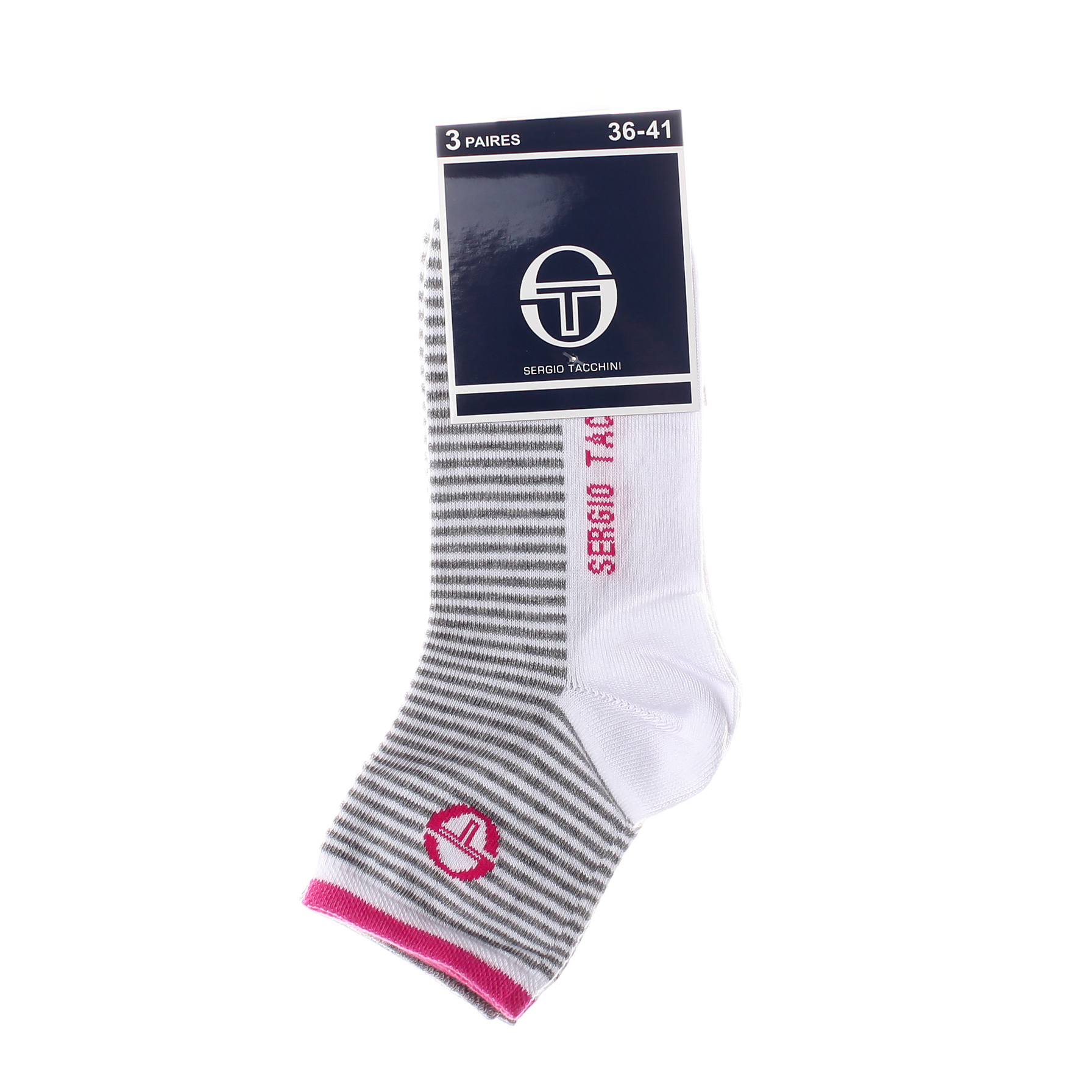 Носки Sergio Tacchini 3-pack розовый, белый Жен 36-41 Носки Sergio Tacchini 3-pack розовый, белый Жен 36-41