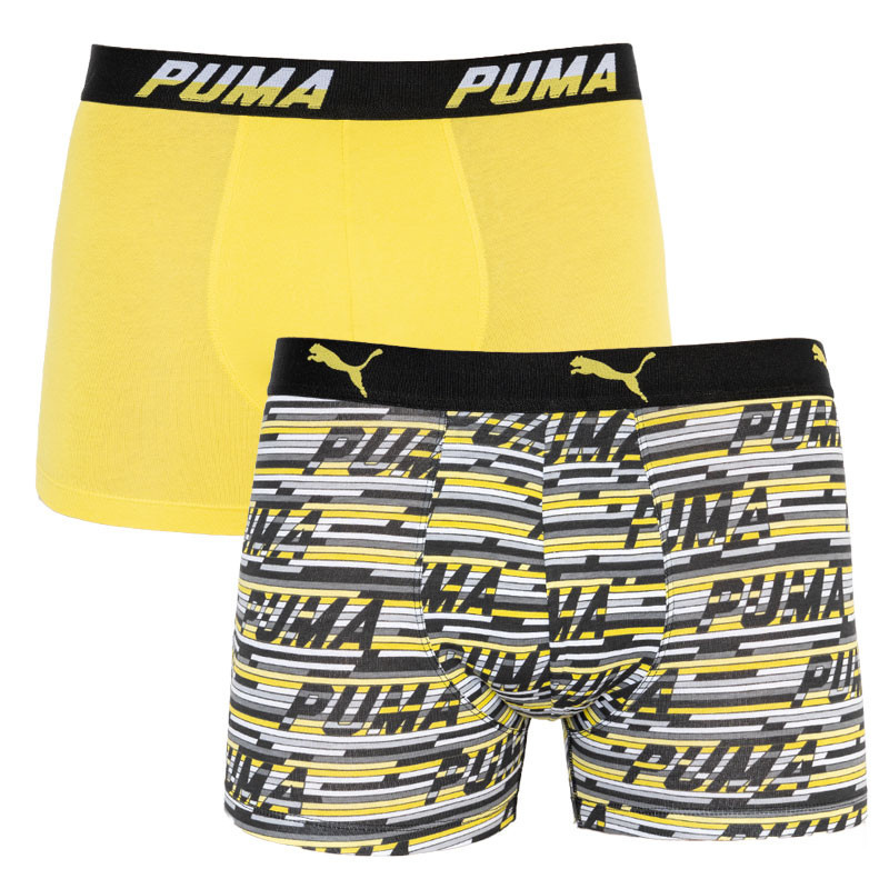 Труси-боксери Puma LOGO AOP BOXER 2P сірий, жовтий Чол M Труси-боксери Puma LOGO AOP BOXER 2P сірий, жовтий Чол M