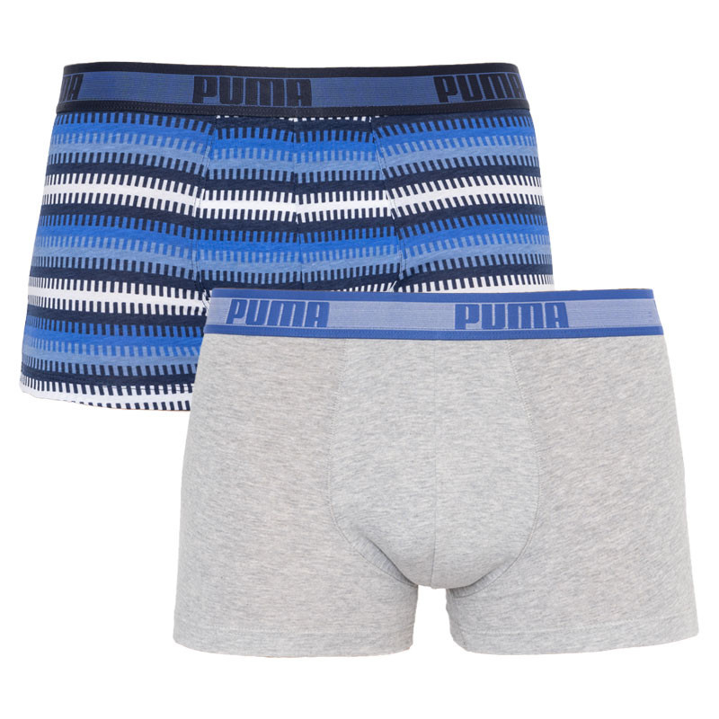 Труси-шорти Puma WORLDHOOD STRIPE TRUNK 2P синій, білий, сірий, чорний Чол M Труси-шорти Puma WORLDHOOD STRIPE TRUNK 2P синій, білий, сірий, чорний Чол M