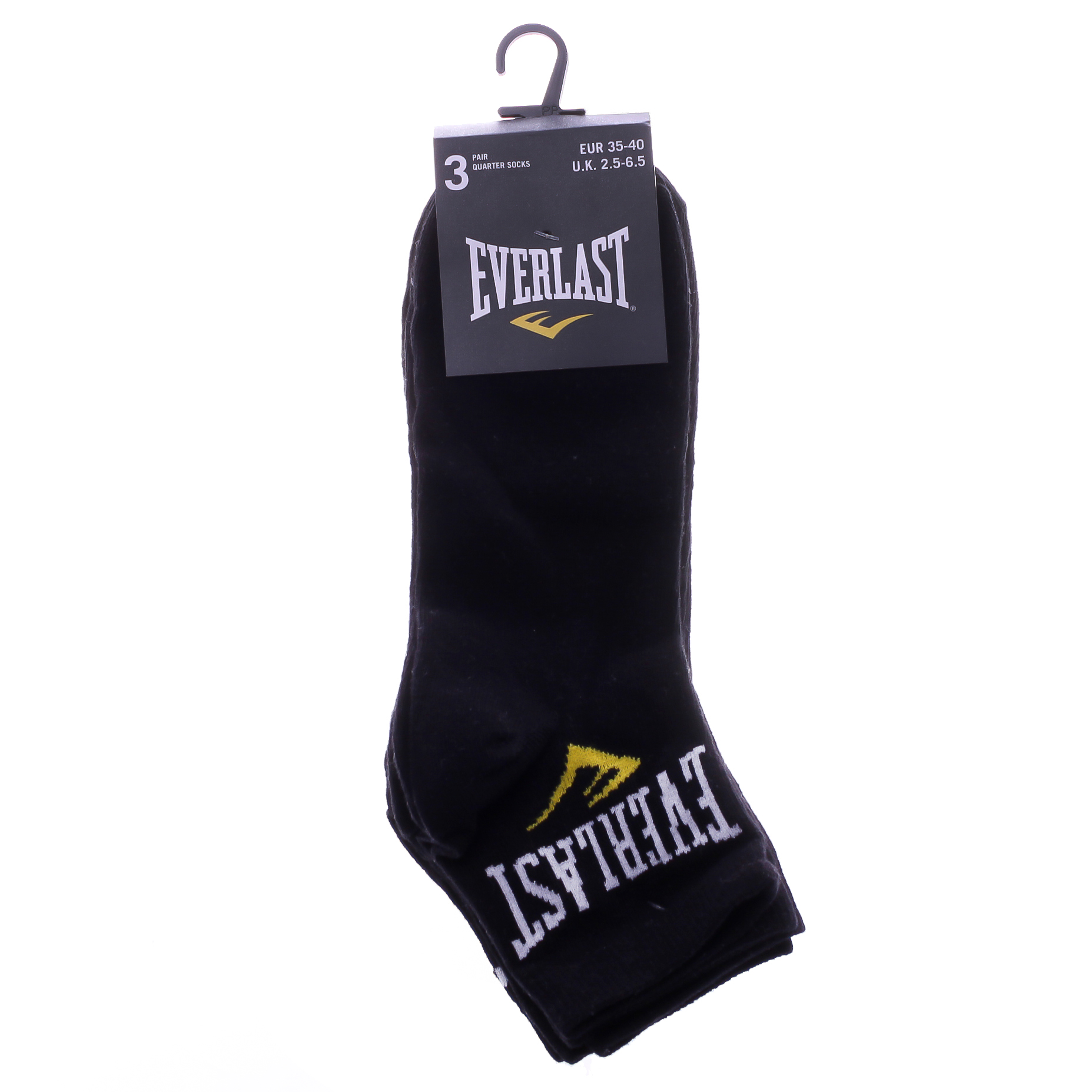 Носки Everlast QUARTER SOCKS 3 PAIR черный Уни 35-40 Носки Everlast QUARTER SOCKS 3 PAIR черный Уни 35-40