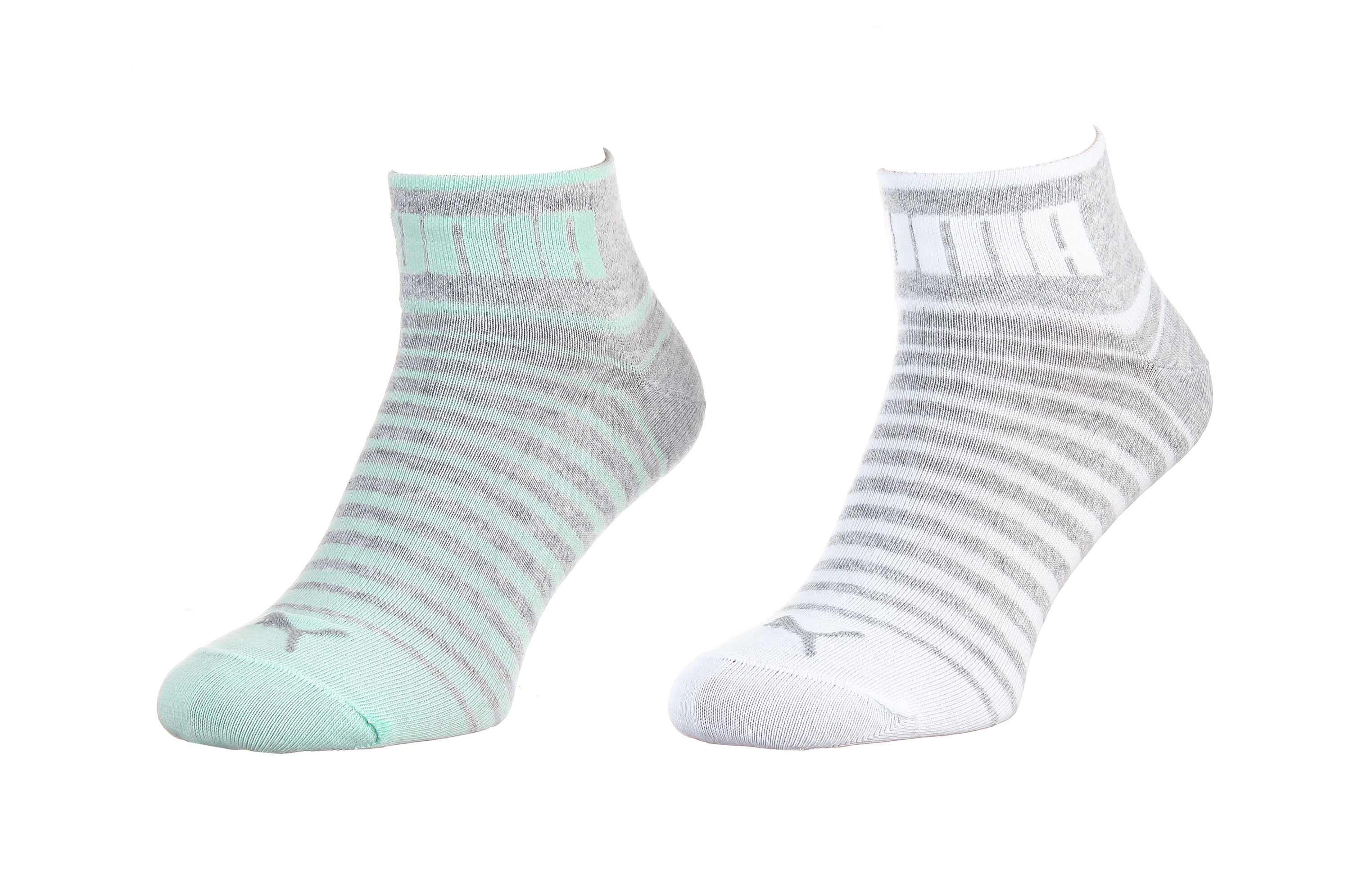 Шкарпетки Puma UNISEX QUARTER 2P сірий, білий, ментоловий Уні 39-42 Шкарпетки Puma UNISEX QUARTER 2P сірий, білий, ментоловий Уні 39-42