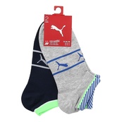 Шкарпетки Puma BOYS SNEAKER 2P STRIPE темно-синій, сірий Діт 39-42. Зображення №2 Шкарпетки Puma BOYS SNEAKER 2P STRIPE темно-синій, сірий Діт 39-42. Зображення №2