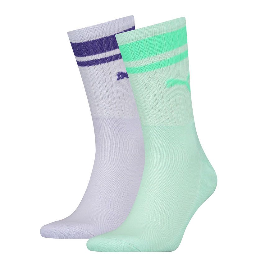 Шкарпетки Puma CREW REGULAR STRIPE 2P UNISEX фіолетовий, м'ятний Уні 39-42 Шкарпетки Puma CREW REGULAR STRIPE 2P UNISEX фіолетовий, м'ятний Уні 39-42