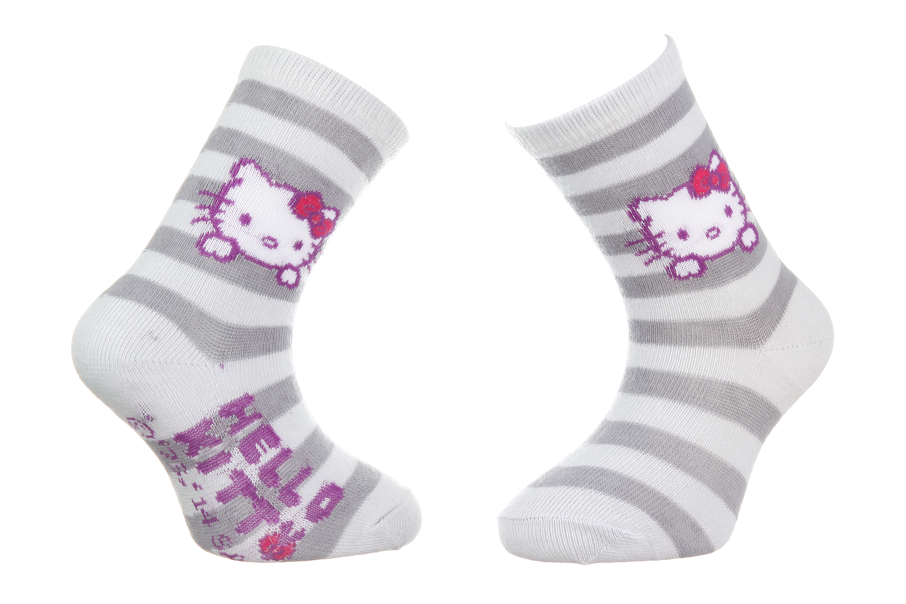 Шкарпетки HELLO KITTY TETE HK + RAYURES сірий Діт 23-26, арт32770-6 Шкарпетки HELLO KITTY TETE HK + RAYURES сірий Діт 23-26, арт32770-6