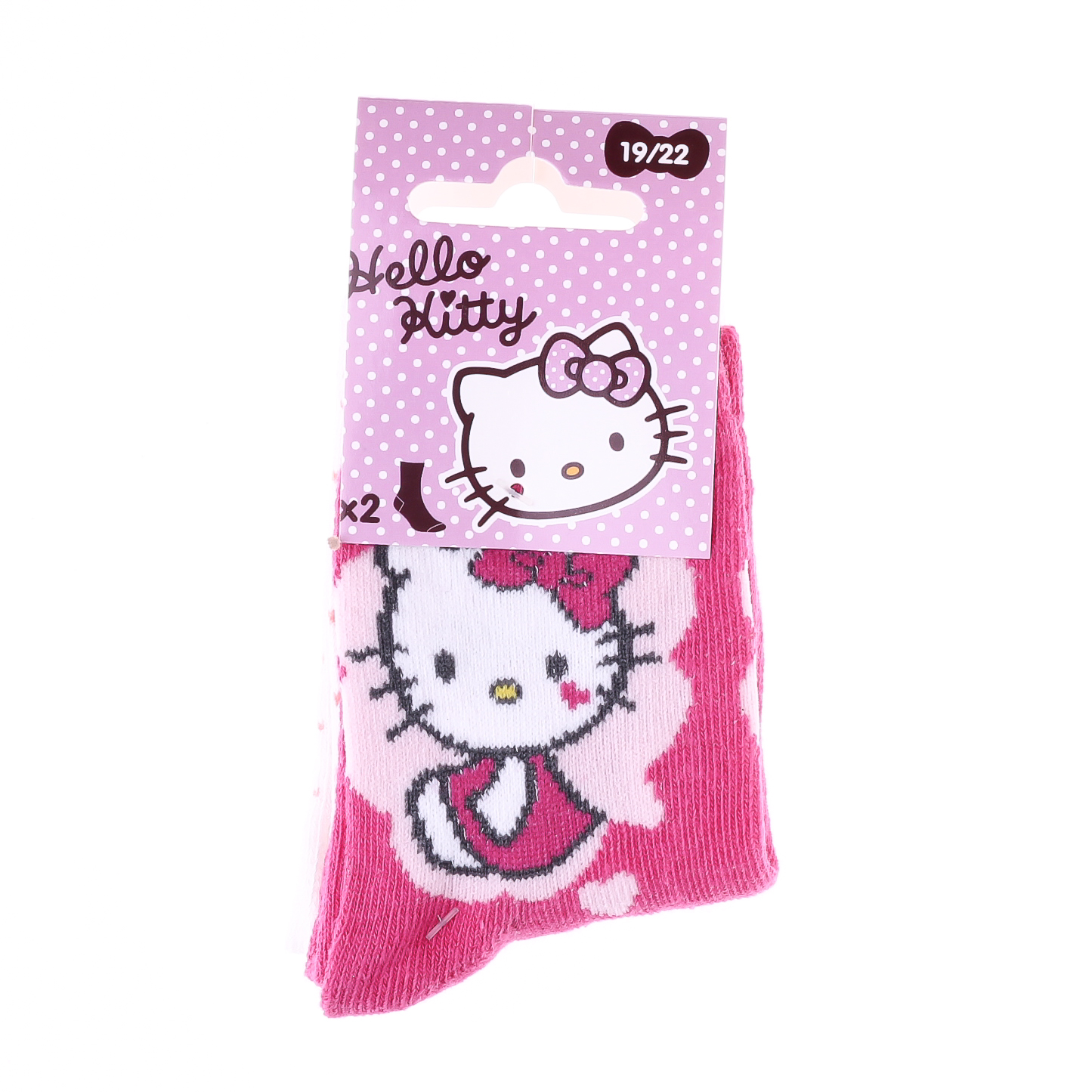 Носки HELLO KITTY SOCKS белый, пурпурный Дет 19-22 Носки HELLO KITTY SOCKS белый, пурпурный Дет 19-22