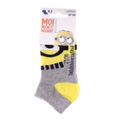 Носки MINIONS SOCKS 2P серый, белый Дет 27-30, арт.36775-1. Изображение №2 Носки MINIONS SOCKS 2P серый, белый Дет 27-30, арт.36775-1. Изображение №2
