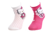 Носки HELLO KITTY SOCKS белый, пурпурный Дет 19-22. Изображение №2 Носки HELLO KITTY SOCKS белый, пурпурный Дет 19-22. Изображение №2