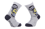 Носки MINONS HELLO LONDON серый Дет 27-30, арт.37014-1. Изображение №2 Носки MINONS HELLO LONDON серый Дет 27-30, арт.37014-1. Изображение №2