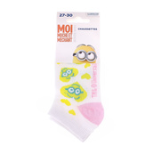 Шкарпетки MINNIE TETE MINION DANS COEUR білий, жовтий Діт 27-30 арт 83890431-7. Зображення №2 Шкарпетки MINNIE TETE MINION DANS COEUR білий, жовтий Діт 27-30 арт 83890431-7. Зображення №2