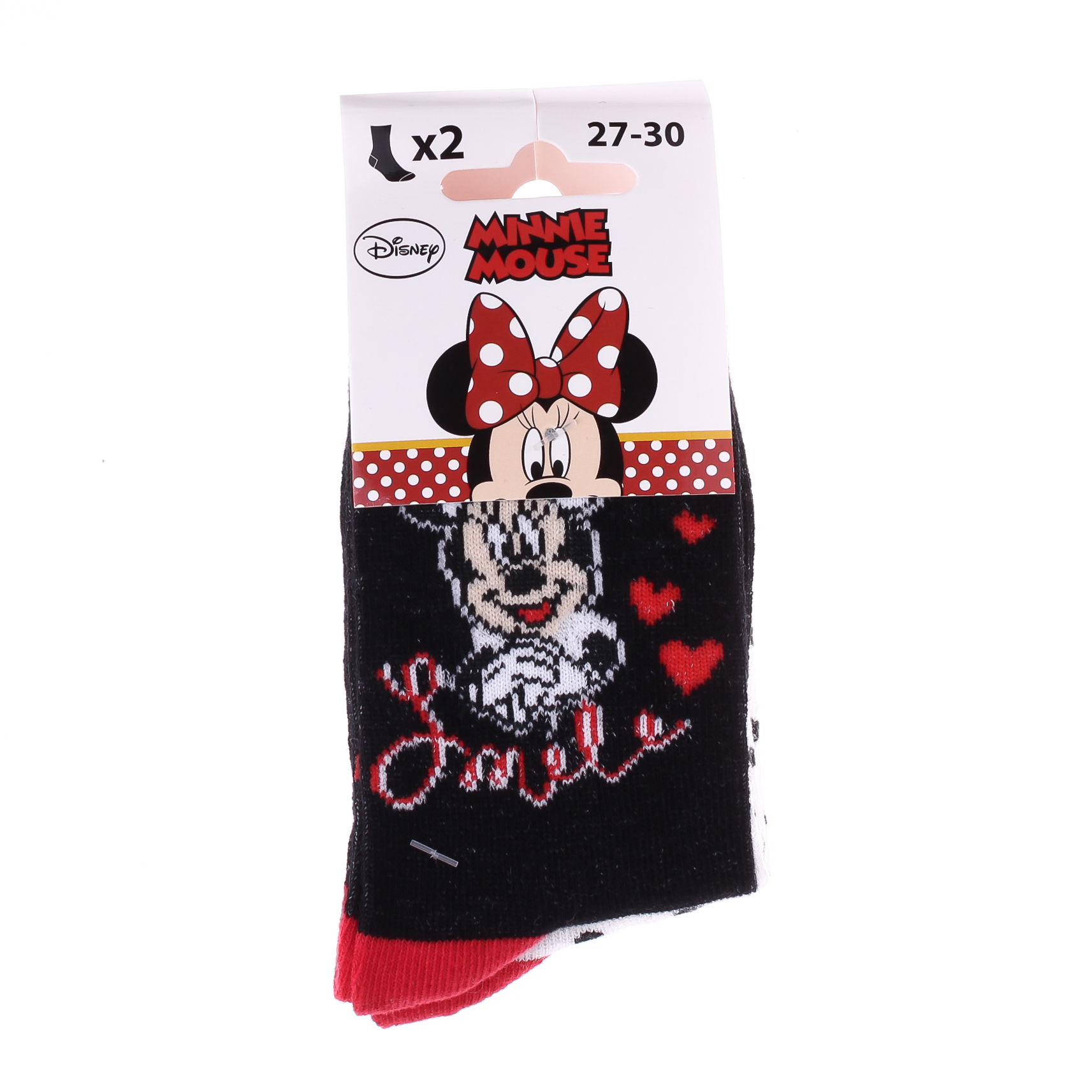 Носки MINNIE SOCKS 2P белый, черный Дет 27-30, арт.83892347-4 Носки MINNIE SOCKS 2P белый, черный Дет 27-30, арт.83892347-4