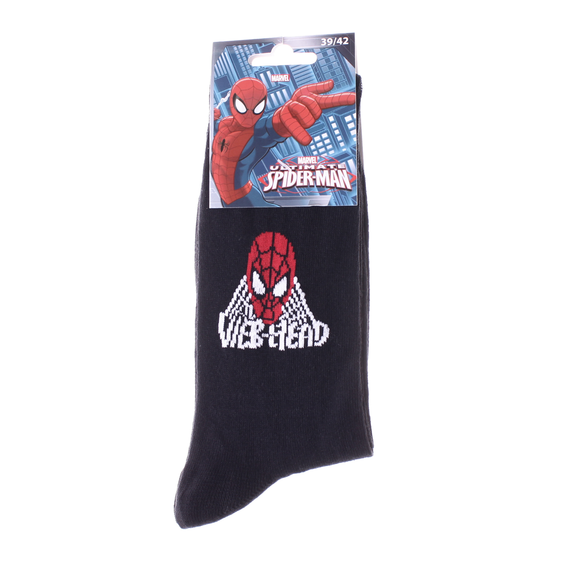 Носки Spider Man WEB HEAD черный Дет 39-42 Носки Spider Man WEB HEAD черный Дет 39-42