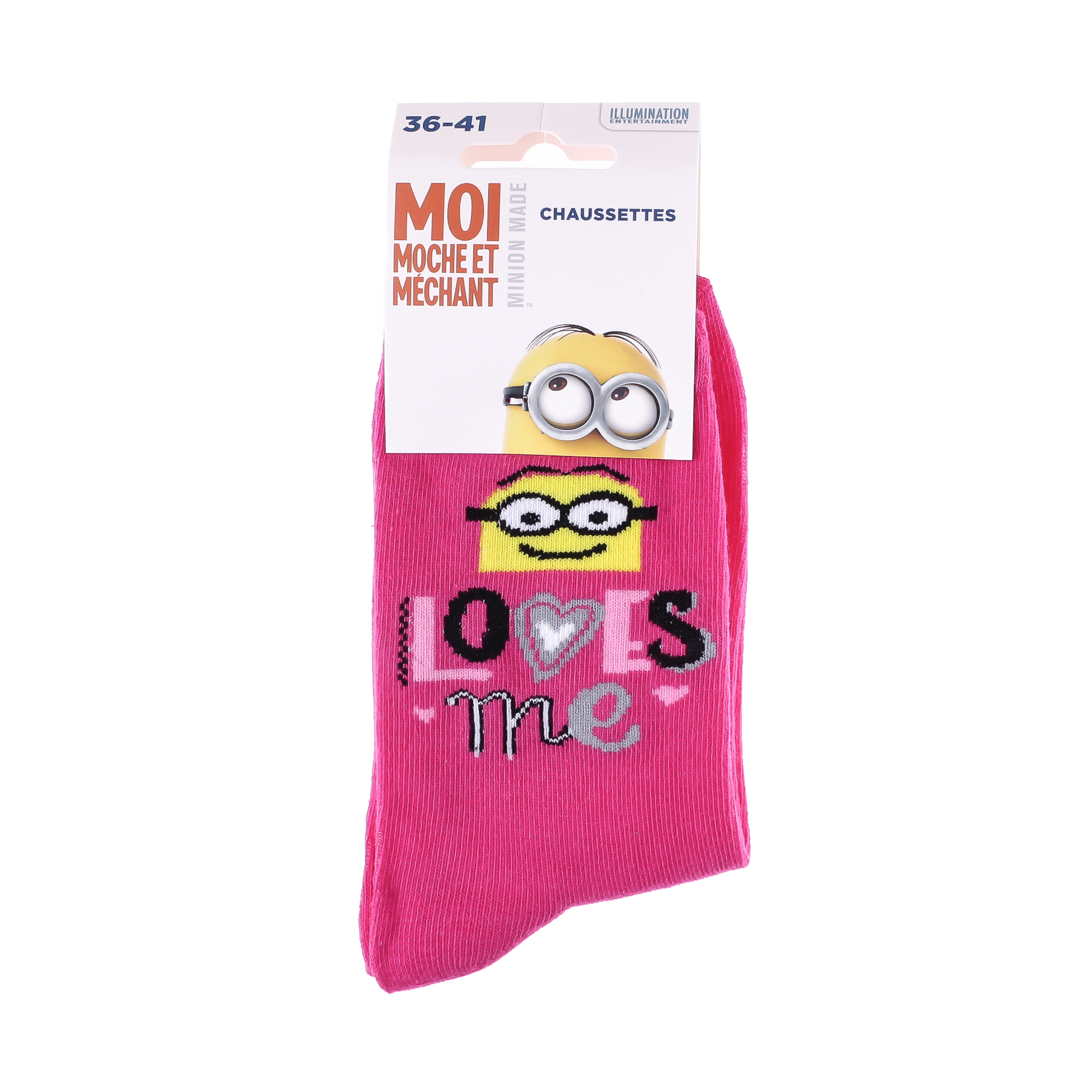 Шкарпетки MinionS Minion+LOVES ME Темно-рожевий Діт 36-41 Шкарпетки MinionS Minion+LOVES ME Темно-рожевий Діт 36-41