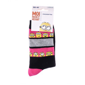 Шкарпетки MinionS RAYURES SUR TIGE + Minion чорний Діт 36-41. Зображення №2