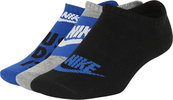 Шкарпетки Nike Y NK EVERYDAY LTWT NS 3PR - HB чорний, сірий, синій Діт 34-38. Зображення №4