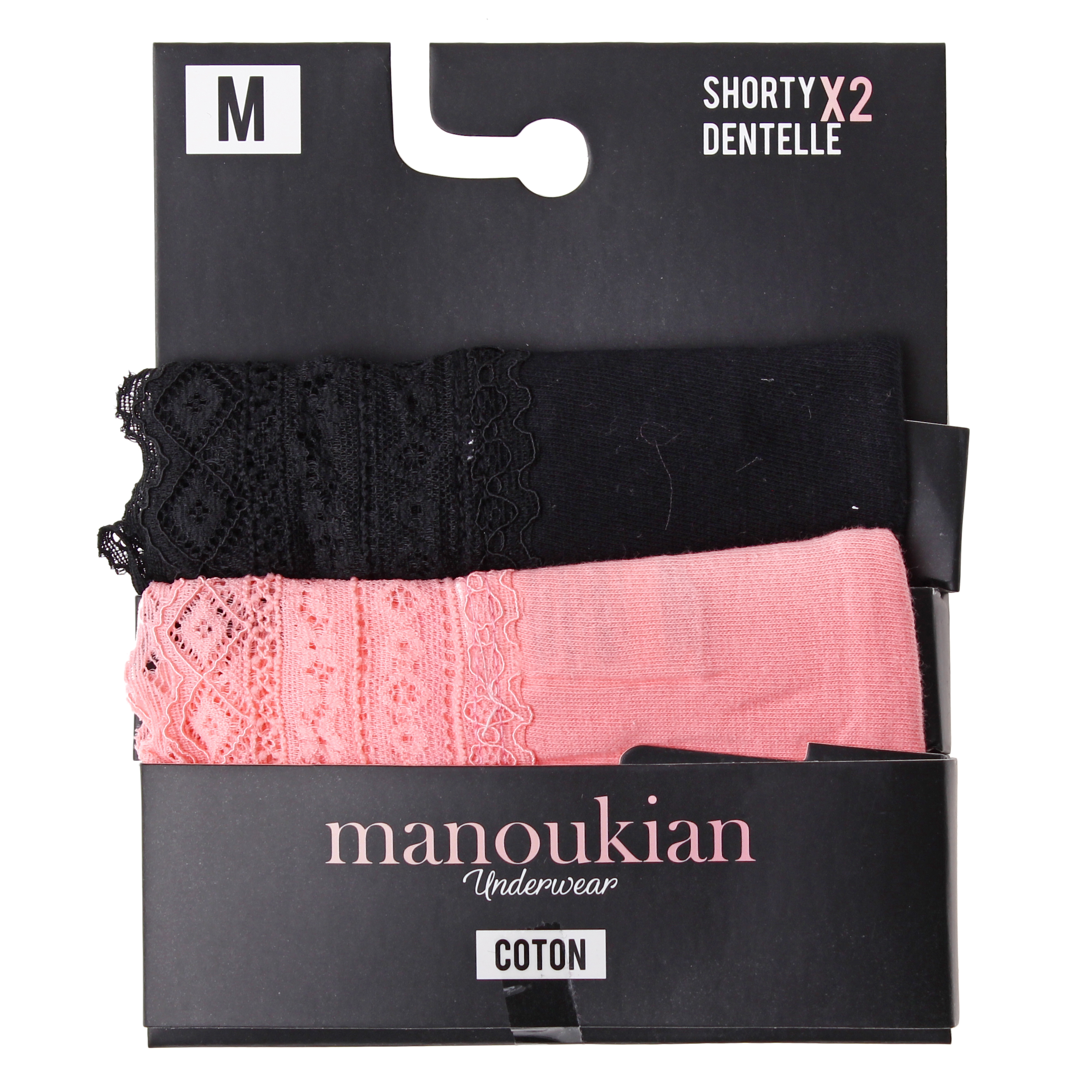 Трусы Manoukian SHORTY-X2 -FEMME черный, коралловый Жен S Трусы Manoukian SHORTY-X2 -FEMME черный, коралловый Жен S