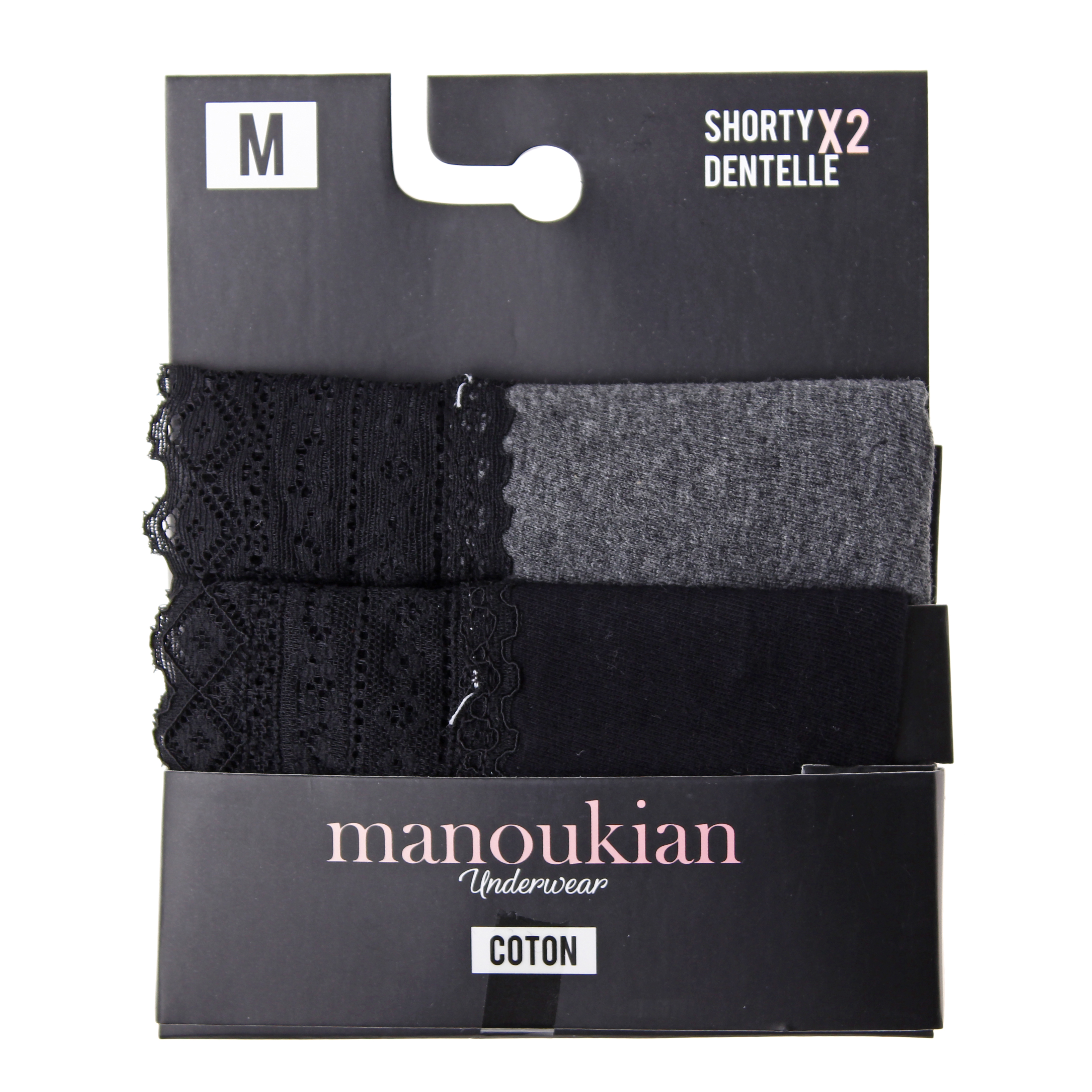 Труси Manoukian SHORTY-X2 -FEMME чорний, сірий Жін L Труси Manoukian SHORTY-X2 -FEMME чорний, сірий Жін L