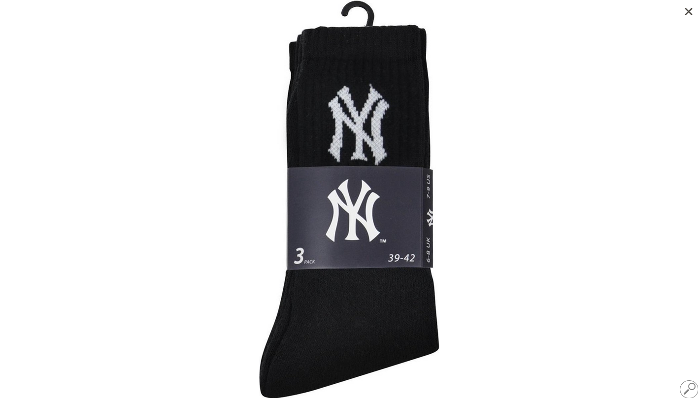 Шкарпетки New York Yankees 3 pk Crew чорний Уні 35-38 Шкарпетки New York Yankees 3 pk Crew чорний Уні 35-38