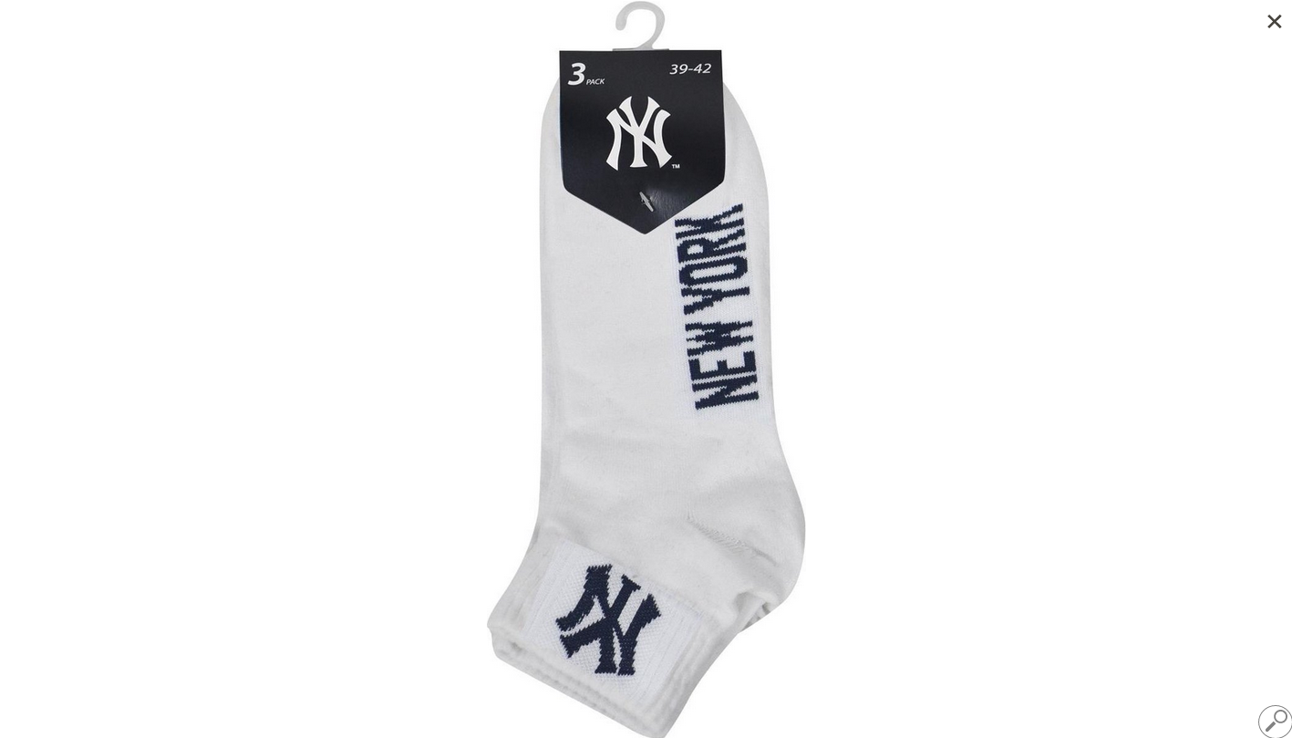 Носки New York Yankees 3 pk Quarter белые Уни 35-38 Носки New York Yankees 3 pk Quarter белые Уни 35-38