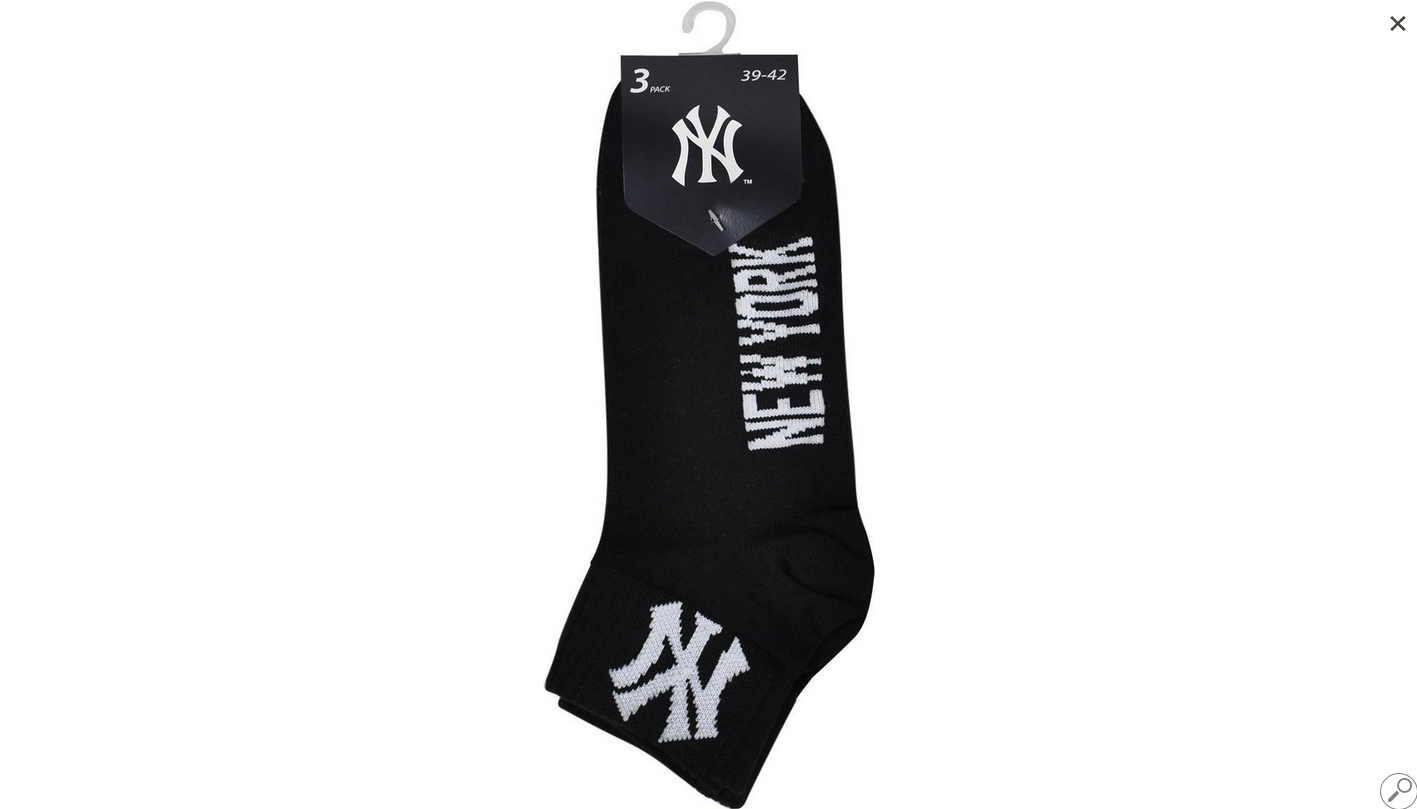 Шкарпетки New York Yankees 3 pk Quarter чорний Уні 35-38 Шкарпетки New York Yankees 3 pk Quarter чорний Уні 35-38