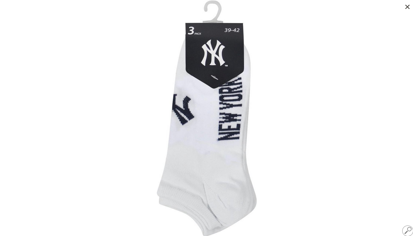 Шкарпетки New York Yankees 3 pk Sneaker білий Уні 39-42 Шкарпетки New York Yankees 3 pk Sneaker білий Уні 39-42